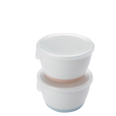 Bộ 2 chén ăn dặm TLI Richell Nhật Bản - bước 1 có nắp kèm 2 muỗng mềm | Baby