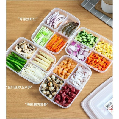 HỘP NHỰA ĐỰNG THỰC PHẨM CHIA 4 NGĂN CÓ NẮP ĐẬY TIỆN LỢI