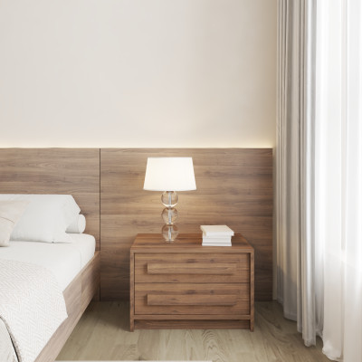 HAPPY FURNITURE , Táp đầu giường 2 ngăn kéo - RUBEL, THK_253 , 60cm x 40cm x 40cm DxRxC