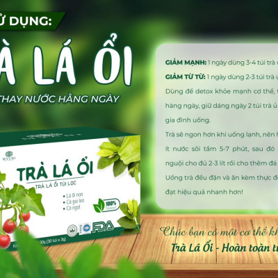 Trà Lá Ổi Mychi chính hãng giam cân, tan mỡ và ngừa mỡ máu