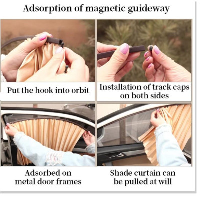 Rèm che nắng ô tô Hyundai Santafe Vải lụa mềm gắn nam châm Cao Cấp