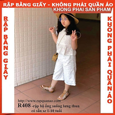 Rập giấy A0 đầm bé gái mã R408 (BẢN VẼ)