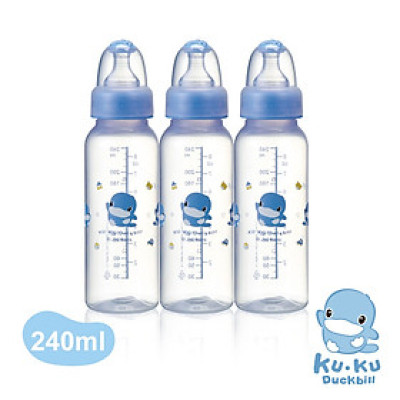 BỘ BÌNH SỮA CỔ NHỎ NHỰA PP KUKU KU5922 - 240ML - SET 3 BÌNH
