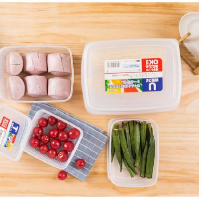 Bộ 04 hộp thực phẩm chữ nhật Nakaya (830ml + 1300ml + 2000ml + 3000ml) hàng nội địa Nhật Bản