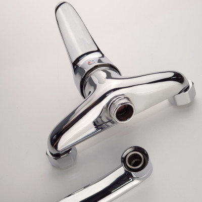 Vòi rửa chén nóng lạnh âm tường Đồng mạ Chrome Eurolife EL-T016AT (Trắng bạc)