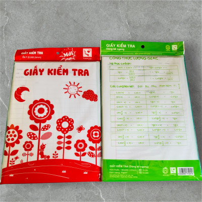 Tuanviet Books Giấy kiểm tra Kẻ ngang dành cho học sinh (Cấp 1,2,3)