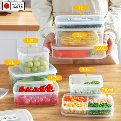 Hộp nhựa cao cấp bảo quản thực phẩm hình vuông 900ml - Hàng nội địa Nhật