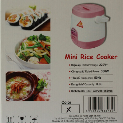 Nồi cơm điện mini cặp lồng Aidi MR-SM 88N (0,6 lít) -Màu Ngẫu Nhiên - Hàng Chính Hãng