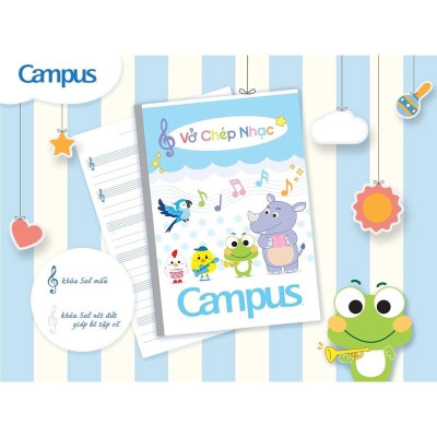Vở Chép Nhạc Dòng Kẻ Khuôn Nhạc 48 Trang ĐL 80g/m2 Campus NB-BMSN48