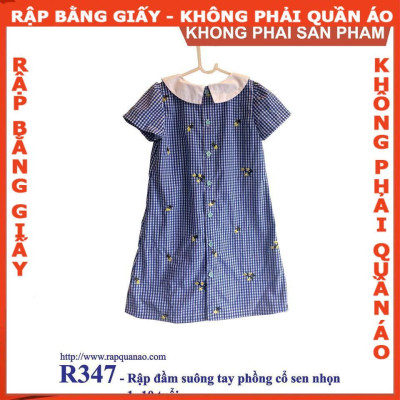 Rập giấy A0 đầm bé gái mã R347