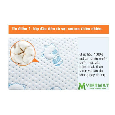 Tấm lót chống thấm cho bé VIETMAT 1 tấm size 50x70cm và 1 tấm size 70x100cm