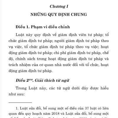 Luật Giám định tư pháp (hiện hành) (sửa đổi, bổ sung năm 2018, 2020) 
