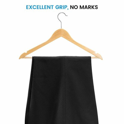 Combo CHỤC móc gỗ treo quần áo có thanh ngang màu vàng nhạt