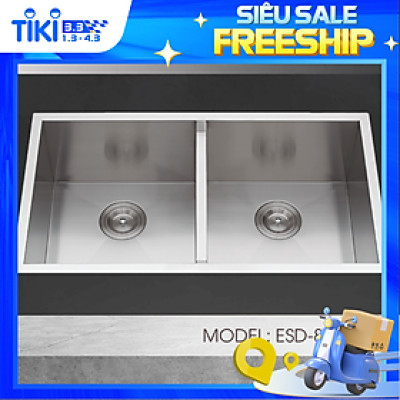 Chậu Rửa Chén Vision Manual Sink Ecalite ESD-8046HS - Lắp Nổi/Lắp Âm - Chất Liệu Inox 304 Cực Bền - Ngang 80cm - Hàng Chính Hãng