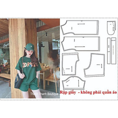 Rập giấy may bộ thun nữ mã 305 - BẢn vẽ