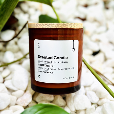 Nến thủy tinh nâu 230g