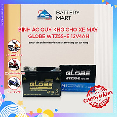 Bình Ắc Quy Lắp Cho Vision Đời Đầu, Airblade 110, Wave A, Wave Rsx, Wave S110, Nouvo, Exciter Globe WTZ5S-E 12V4AH
