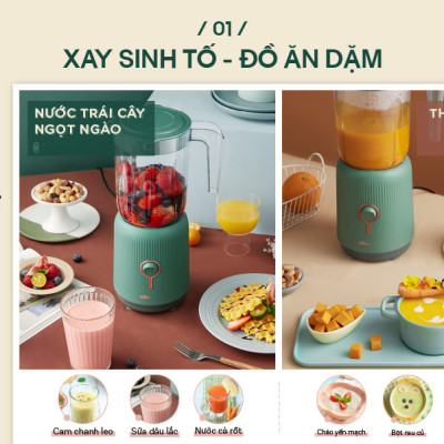 Máy Xay Sinh Tố Đa Năng BEAR BL-B10V2 Gồm 3 Cối Dung Tích 1.2 Lít Công Suất 300 W - Hàng Chính Hãng