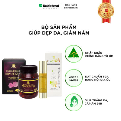 Bộ Sản Phẩm Đẹp Da, Giảm Nám: Hyper Evening Primrose Oil, Serum Vàng Nhau Thai Cừu 50ml