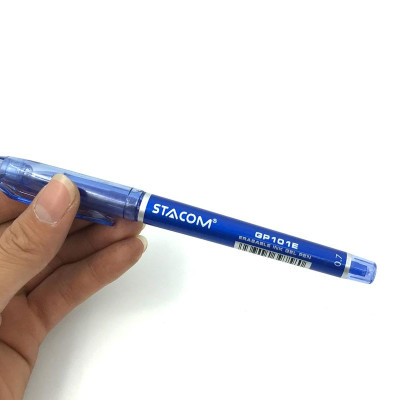 Bút Bi Stacom Xóa Được Mực Gel Nắp Đậy 0.7.mm GP101E-C - Màu Xanh