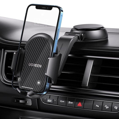 Ugreen UG20473LP405TK Màu Đen Giá đỡ điện thoại trên xe hơi dạng hít kiểu thác nước - HÀNG CHÍNH HÃNG