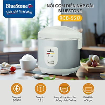 Nồi Cơm Điện Nắp Gài BlueStone RCB-5517 1.2 Lít 500W - Hàng Chính Hãng
