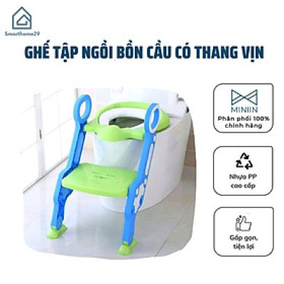 Ghế tập ngồi bồn cầu có thang vịn cho bé, Bệ thu nhỏ bồn cầu cao cấp gấp gọn tiện lợi - Chính hãng MINIIN (Giao mẫu ngẫu nhiên)