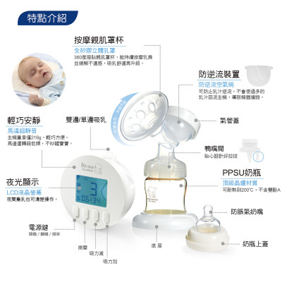MÁY HÚT SỮA ĐÔI - SMART ELECTRONIC DOUBLE BREAST PUMP KUKU KU9023