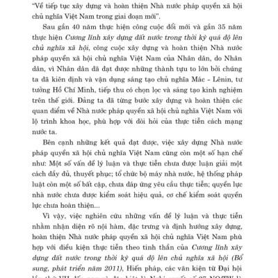 Tiếp tục xây dựng và hoàn thiện Nhà nước pháp quyền xã hội chủ nghĩa Việt Nam 