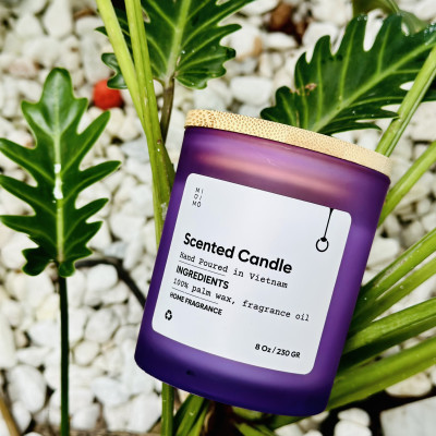 Nến thủy tinh tím 230g