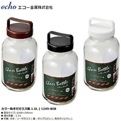 Chai thủy tinh có quai xách Echo Glass Bottle 1.0L - Hàng Nội Địa Nhật Bản