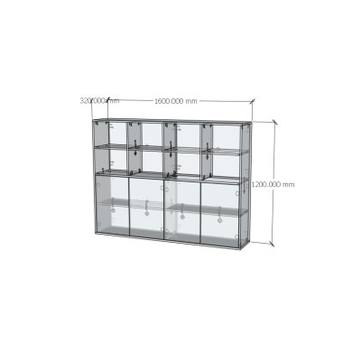 HAPPY FURNITURE , ZACY - Kệ lưu trữ 4 cửa mở , TCM_207 , 160cm x 32cm x 120cm DxRxC, Sản phẩm phổ thông