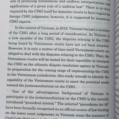 Applicability of jurisconsultorium on the CISG in the Vietnamese judiciary