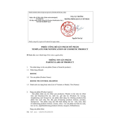 Dầu Gội Giảm Nhờn Cân Bằng PH BOSNIC 1000ML