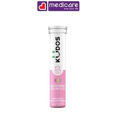 Viên Sủi KUDOS Kids Multivitamins Calcium & D3 Bổ Sung Vitamin và Khoáng Chất Thiết Yếu Cho Trẻ Em 20 viên