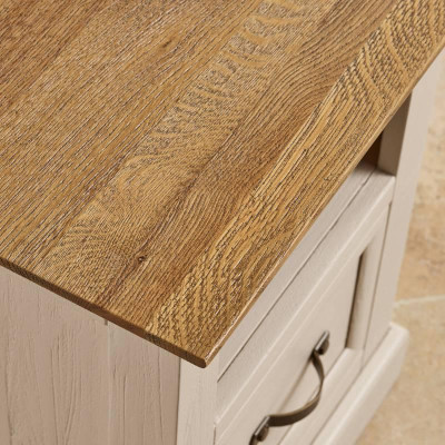 Tủ Đầu Giường 1 Ngăn Kéo Seychelles Gỗ Sồi Ibie BSK1SEYO - Trắng (50 x 40 cm)