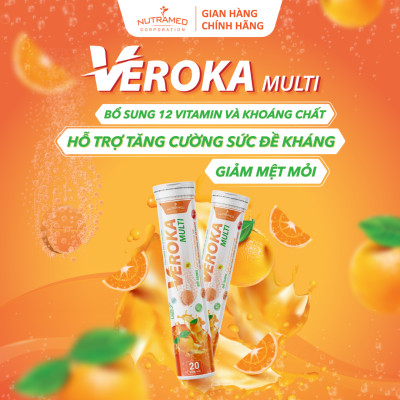 Viên sủi Veroka Multi cung cấp 12 vitamin hỗ trợ bổ sung năng lượng tăng cường sức đề kháng (20 viên) - Nutramed