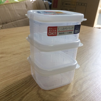 Combo 02 Set hộp nhựa Nakaya 200ml bảo quản thức ăn trong rủ lạnh, có nắp mềm - Nội địa Nhật (03 hộp/Set)