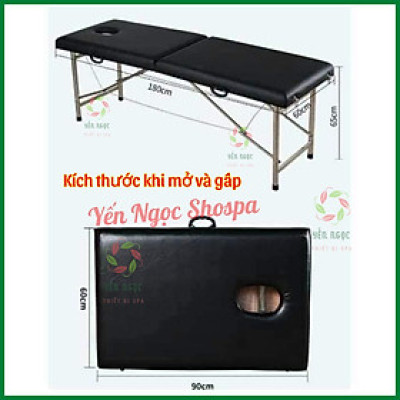 Giường Spa Massage Cao Cấp Gấp Gọn - Giường Vali Chân Inox,Gỗ Hỗ Trợ Phun Xăm, Massage