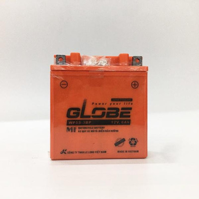 Bình ắc quy Globe WP5S-3BP 12V 6Ah dành cho xe Dream, Wave, Viva, Jupiter, Sirius