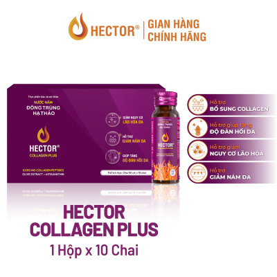 Nước Nấm Đông trùng hạ thảo Hector Collagen Plus hỗ trợ làm mờ thâm nám, bổ sung collagen