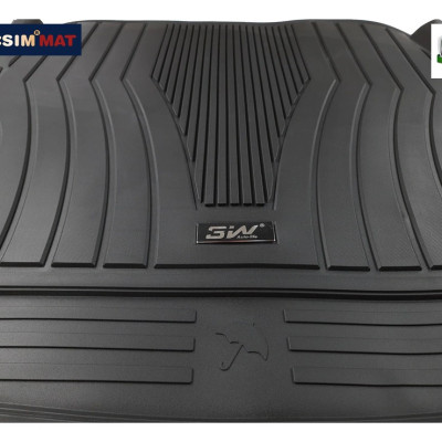 Thảm lót cốp xe ô tô Mercedes E 2016+ nhãn hiệu Macsim 3W chất liệu TPE cao cấp màu đen