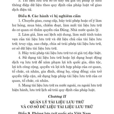 Luật lưu trữ năm 2024 - bản in 2024