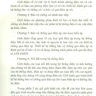 Kỹ Thuật Điện Cao Áp Tập 1 Bảo Vệ Chống Sét Và Nối Đất Trong Hệ Thống Điện 