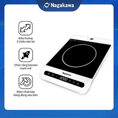 Bếp Từ Điều Khiển Cảm Ứng 2 Hướng Nagakawa NAG0712 (2200W) - Chức Năng Booster Nấu Nhanh - Hàng Chính Hãng
