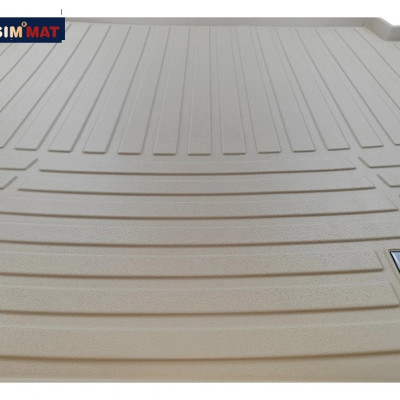 Thảm lót cốp xe ô tô màu be BMW X5 2008-2017 - Lux SA nhãn hiệu Macsim chất liệu TPV cao cấp