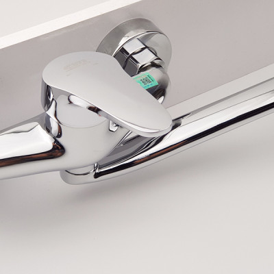 Vòi rửa chén nóng lạnh âm tường Đồng mạ Chrome Eurolife EL-T016AT (Trắng bạc)