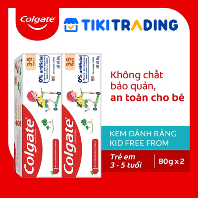 Bộ đôi kem Đánh Răng Colgate Trẻ em thiên nhiên 3-5 tuổi 80G