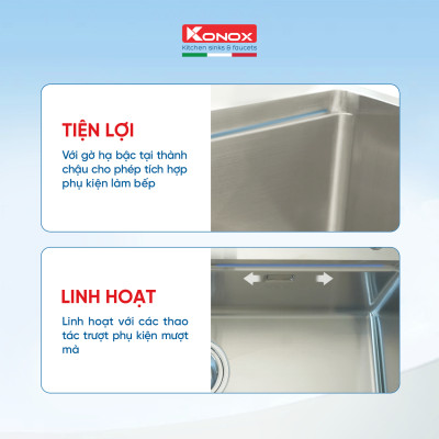 Chậu rửa chén bát inox 304 Konox KN8745DUB