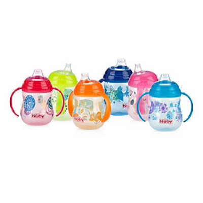 [ 10320-Nuby ] Bình uống nước 270ml, ống hút mỏ vịt làm bằng Silicone